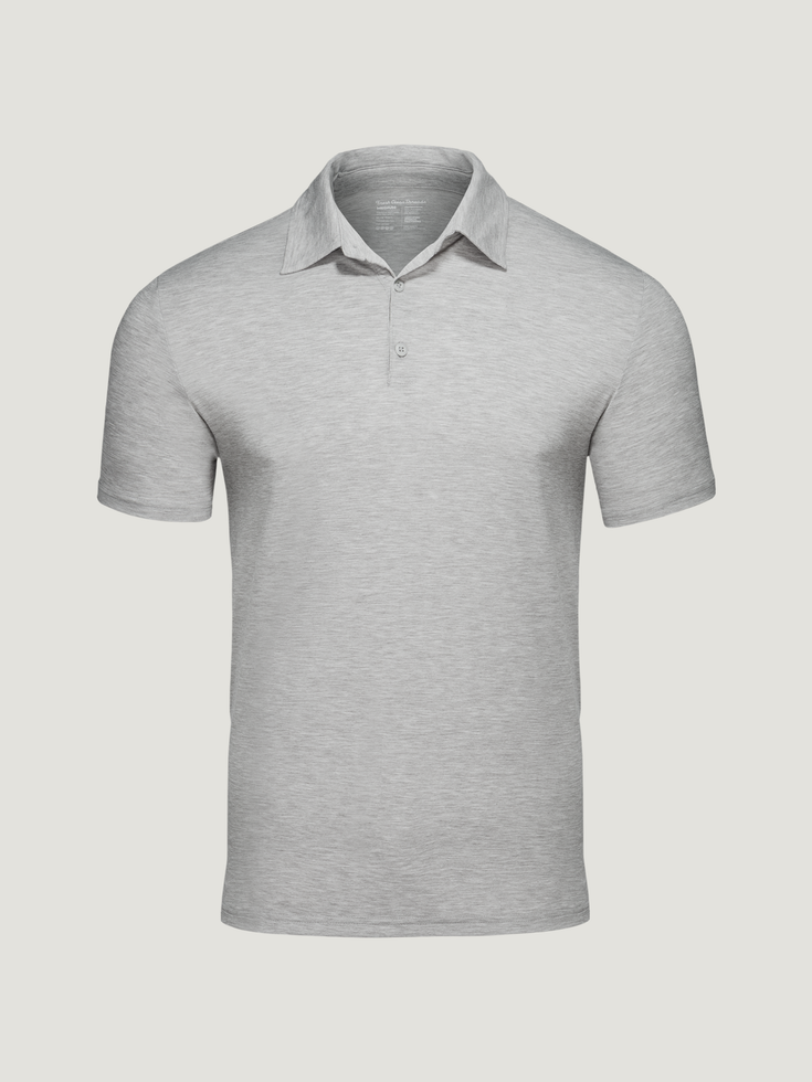 Heather Grey Performance Polos | Fresh Clean Threads