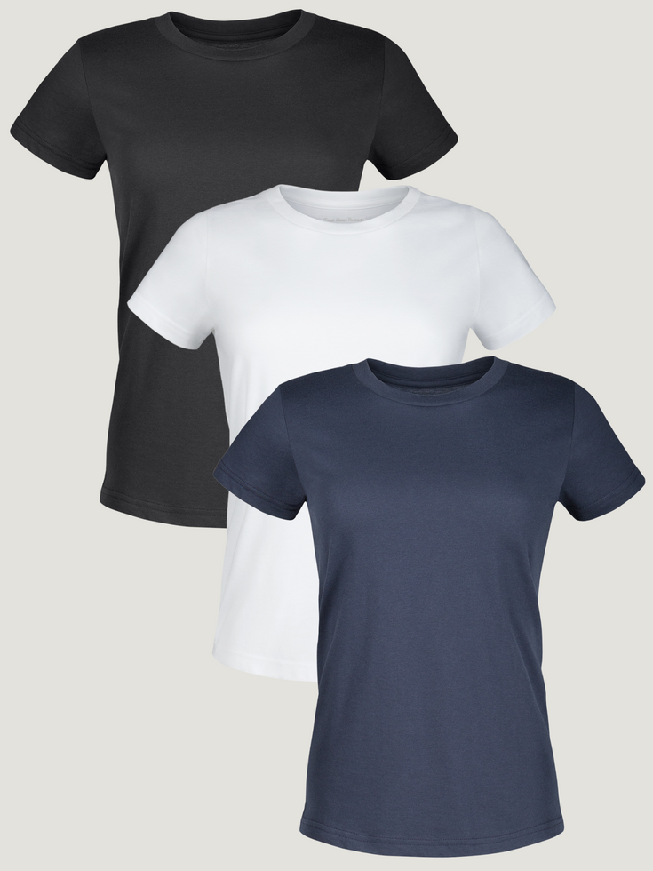 Women's Basic Crew Neck 3 Pack | Fresh Clean Threads Canada