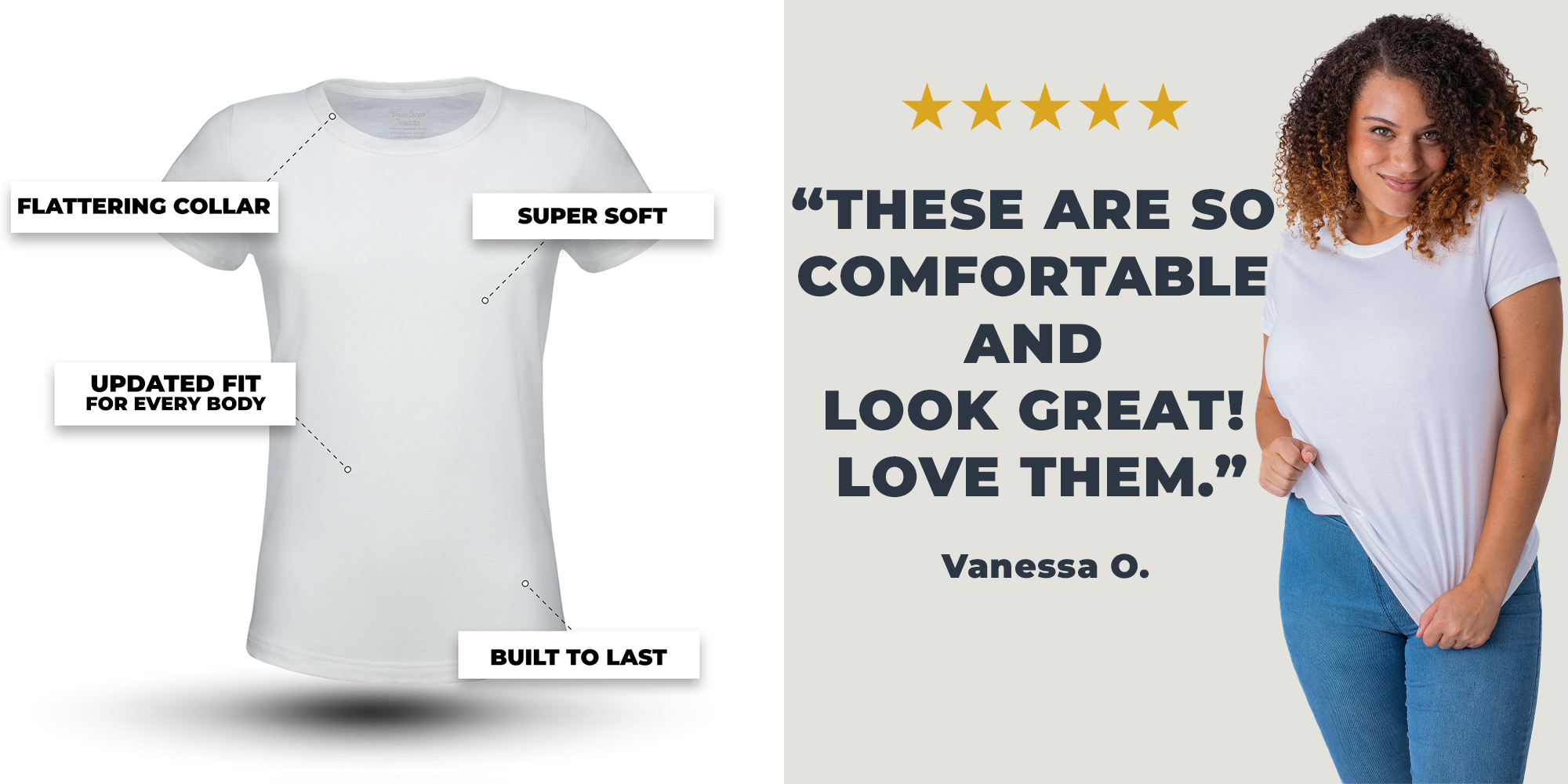Women's Crew Neck Tees | 5 Star Reviews at Fresh Clean Threads Canada