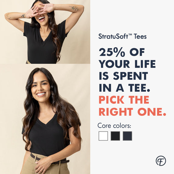 
					
						Women's Black V-Neck Tee | Fresh Clean Threads Canada
					
					