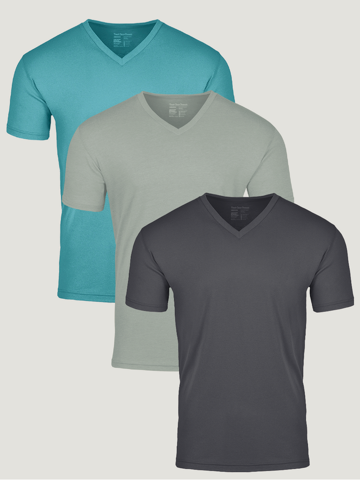 Vintage V-Neck 3-Pack Tees | Vintage Blue, Green & Black t-shirts | Fresh Clean Threads Canada