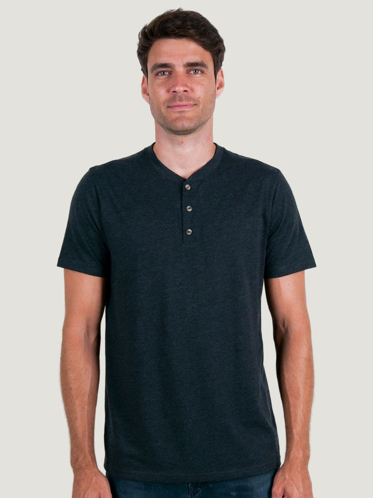 Charcoal Short Sleeve Henley