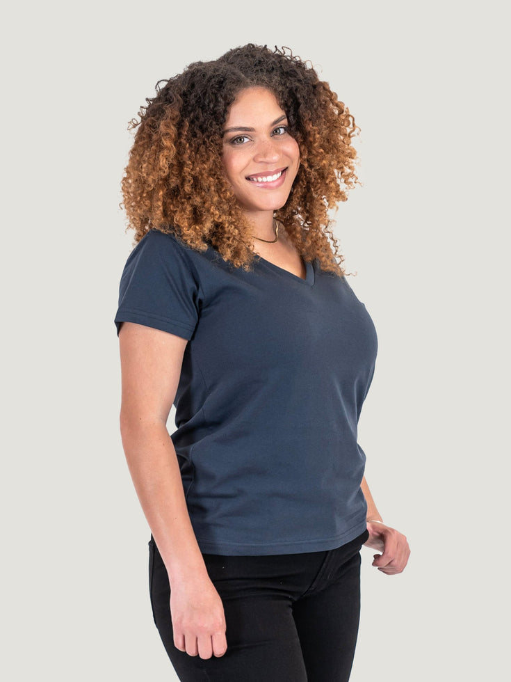 Odyssey Blue Women's V-Neck t-shirt | Fresh Clean Threads