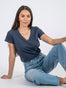 Odyssey Blue Women's Comfy V-Neck Tee | Fresh Clean Threads Canada