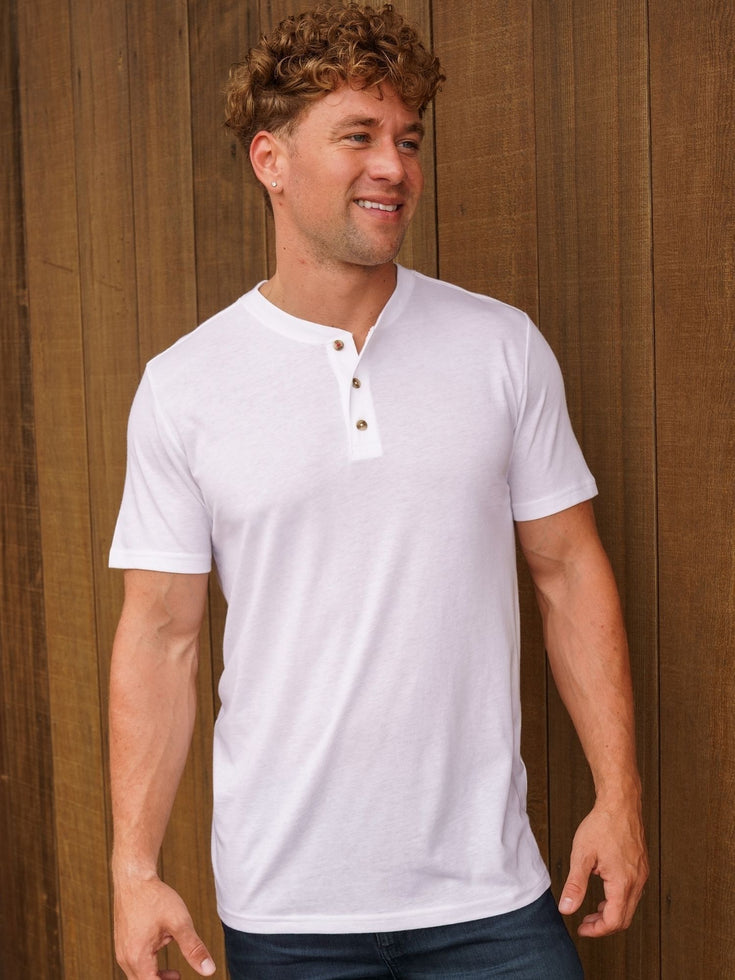 Dropship Men's 2 Pieces Cotton Linen Set Henley Shirt Short Sleeve