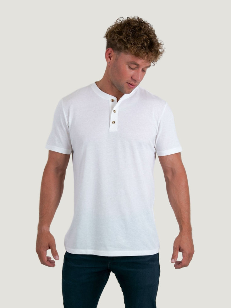 Buy Men's Trendy Short Sleeve Henley Collared Shirts and Shorts