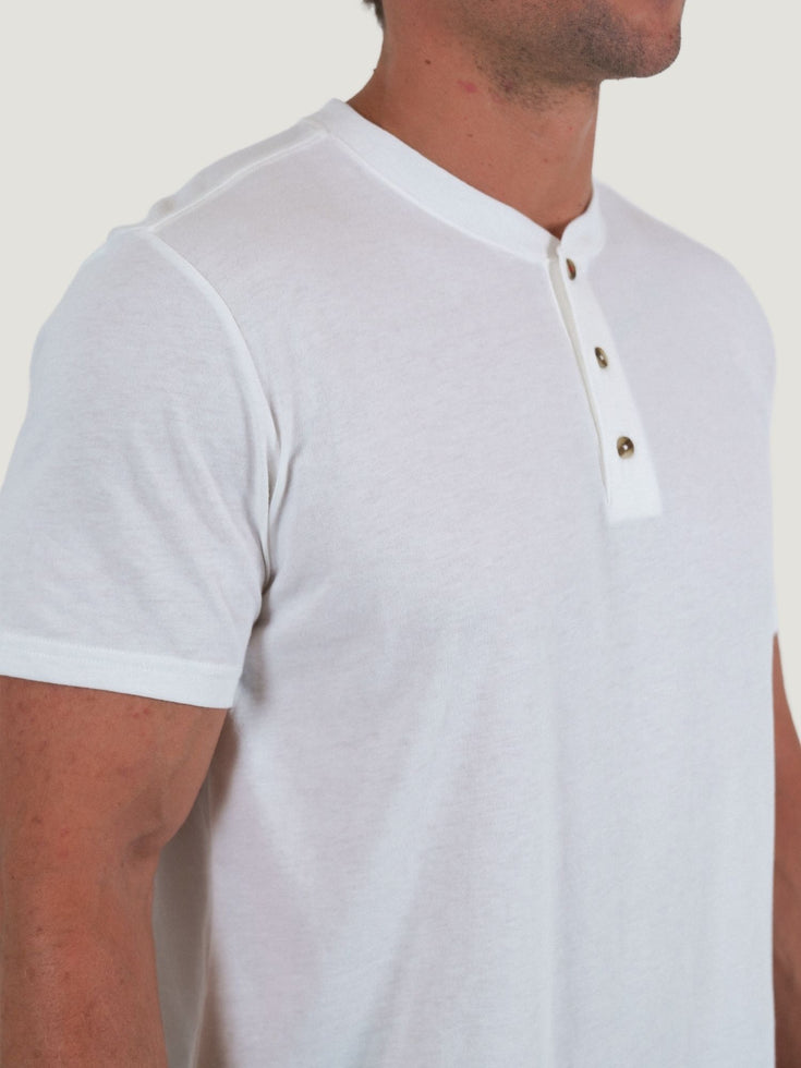 Dropship Men's 2 Pieces Cotton Linen Set Henley Shirt Short Sleeve
