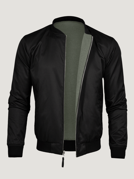 Black/ Green Reversible Bomber Jacket | Fresh Clean Threads