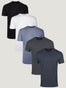Tall Crew Neck Best Seller's 5-Pack Tees  | Black, White, Wedgewood, Graphite, and Odyssey Blue Tees